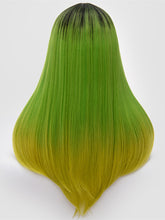 Load image into Gallery viewer, Black Root Green To Yellow Regular Wig 207