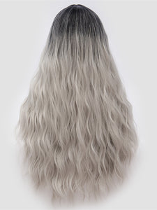 Black Root Grey Wavy Regular Wig 217