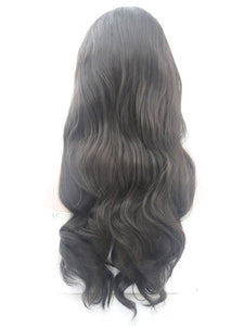 Darkest Brown Natural Wavy Lace Front Wig 022