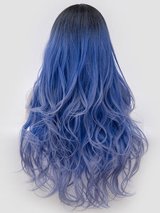Gradient Blue Wavy Regular Wig 285