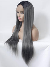 Load image into Gallery viewer, Black Root Dark Grey Lace Front Wig 160