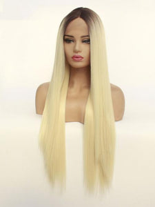 Brown Root Platinum Blonde Lace Front Wig 154