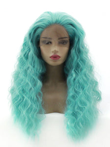 Uranus Blue Wavy Lace Front Wig 578