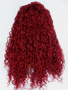 Sexy Wine Red Curly Lace Front Wig 415