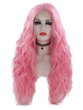 Load image into Gallery viewer, Cherry Blossom Pink Wavy Lace Front Wig 042