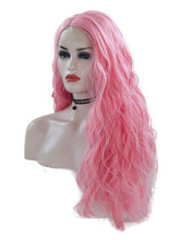Load image into Gallery viewer, Cherry Blossom Pink Wavy Lace Front Wig 042
