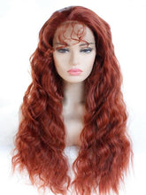 Load image into Gallery viewer, 26&quot; Reddish Brown Wavy Lace Front Wig 388