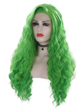 Load image into Gallery viewer, Mantis Green Wavy Lace Front Wig 005