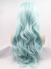 Load image into Gallery viewer, Pastel Blue Wavy Lace Front Wig 200