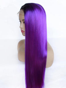 Rooted Mysterious Purple Lace Front Wig 168