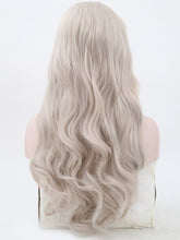Load image into Gallery viewer, Light Gray Wavy Lace Front Wig 080