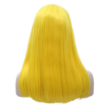 Load image into Gallery viewer, Lemon Yellow Lace Front Wig With Bang 017