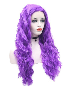 Electric Purple Wavy Lace Front Wig 016