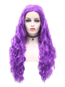 Electric Purple Wavy Lace Front Wig 016