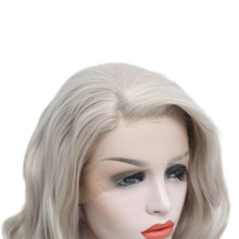 Load image into Gallery viewer, Icy Blonde Light Grey Bob Wavy Lace Front Wig 001