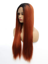 Load image into Gallery viewer, Black Root 130# Dark Auburn Lace Front Wig 163