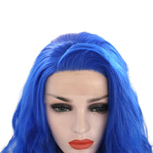 Load image into Gallery viewer, Ultramarine Blue Wavy Lace Front Wig 010