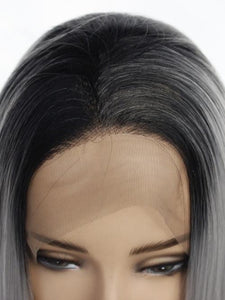 Rooted Grey To Purple Lace Front Wig 396