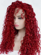 Load image into Gallery viewer, Sexy Wine Red Curly Lace Front Wig 415