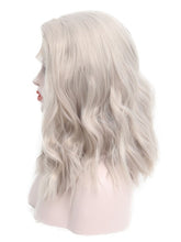 Load image into Gallery viewer, Icy Blonde Light Grey Bob Wavy Lace Front Wig 001