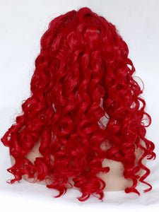 26“ Red Curly Lace Front Wig 550