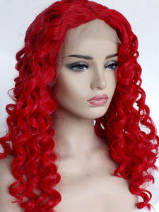 26“ Red Curly Lace Front Wig 550