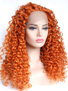 Ginger Auburn Curly Lace Front Wig 594