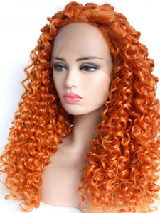 Ginger Auburn Curly Lace Front Wig 594