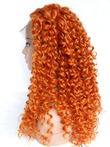 Ginger Auburn Curly Lace Front Wig 594