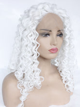 Load image into Gallery viewer, Pure White Curly Lace Front Wig 593