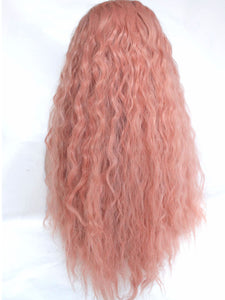 26" Smoky Pink Wavy Lace Front Wig 471