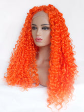 Load image into Gallery viewer, Fire Orange Curly Lace Front Wig 591