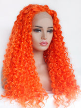 Load image into Gallery viewer, Fire Orange Curly Lace Front Wig 591