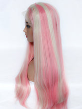 Load image into Gallery viewer, 26&quot; Pink Blonde Mixed Lace Front Wig 523