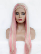 Load image into Gallery viewer, 26&quot; Pink Blonde Mixed Lace Front Wig 523