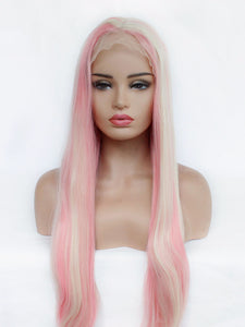 26" Pink Blonde Mixed Lace Front Wig 523