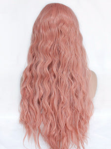 26" Pink Slight Wave Lace Front Wig 551