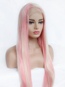 26" Pink Blonde Mixed Lace Front Wig 523