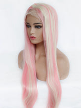 Load image into Gallery viewer, 26&quot; Pink Blonde Mixed Lace Front Wig 523