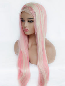 26" Pink Blonde Mixed Lace Front Wig 523