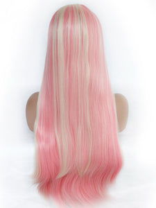 26" Pink Blonde Mixed Lace Front Wig 523