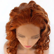 Load image into Gallery viewer, 14“ Light Auburn Curly Lace Front Wig 584