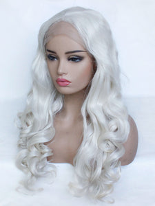 26" Silver Gray Lace Front Wig 549