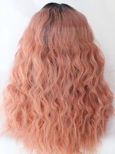 Load image into Gallery viewer, Rooted Sweet Pink Wavy Lace Front Wig 003