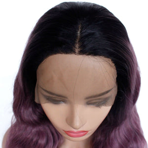 16" Rooted Purple Lace Front Wig 399