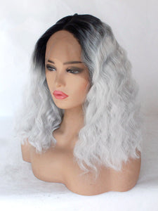 12“ Rooted Light Grey Lace Front Wig 440