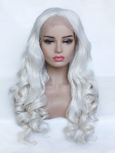 26" Silver Gray Lace Front Wig 549