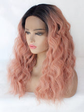 Load image into Gallery viewer, Rooted Sweet Pink Wavy Lace Front Wig 003