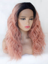 Load image into Gallery viewer, Rooted Sweet Pink Wavy Lace Front Wig 003