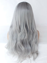 Load image into Gallery viewer, Rooted Gray Wavy Lace Front Wig 598